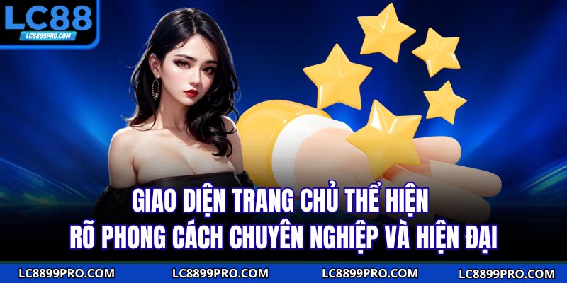 Giao diện trang chủ thể hiện rõ phong cách chuyên nghiệp và hiện đại